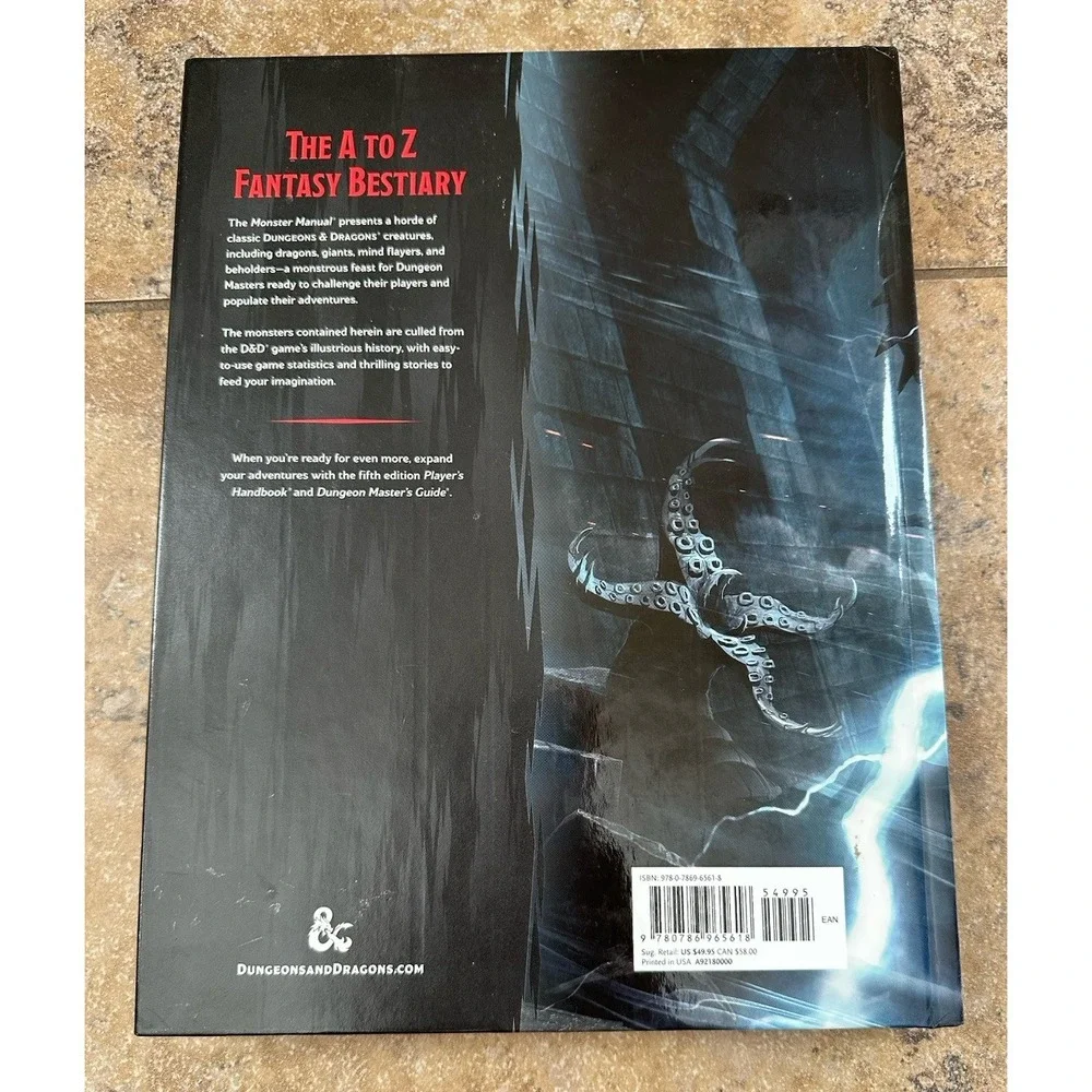 D&D Monster Manual Dungeons & Dragons Hardcover 2014 1st Printing